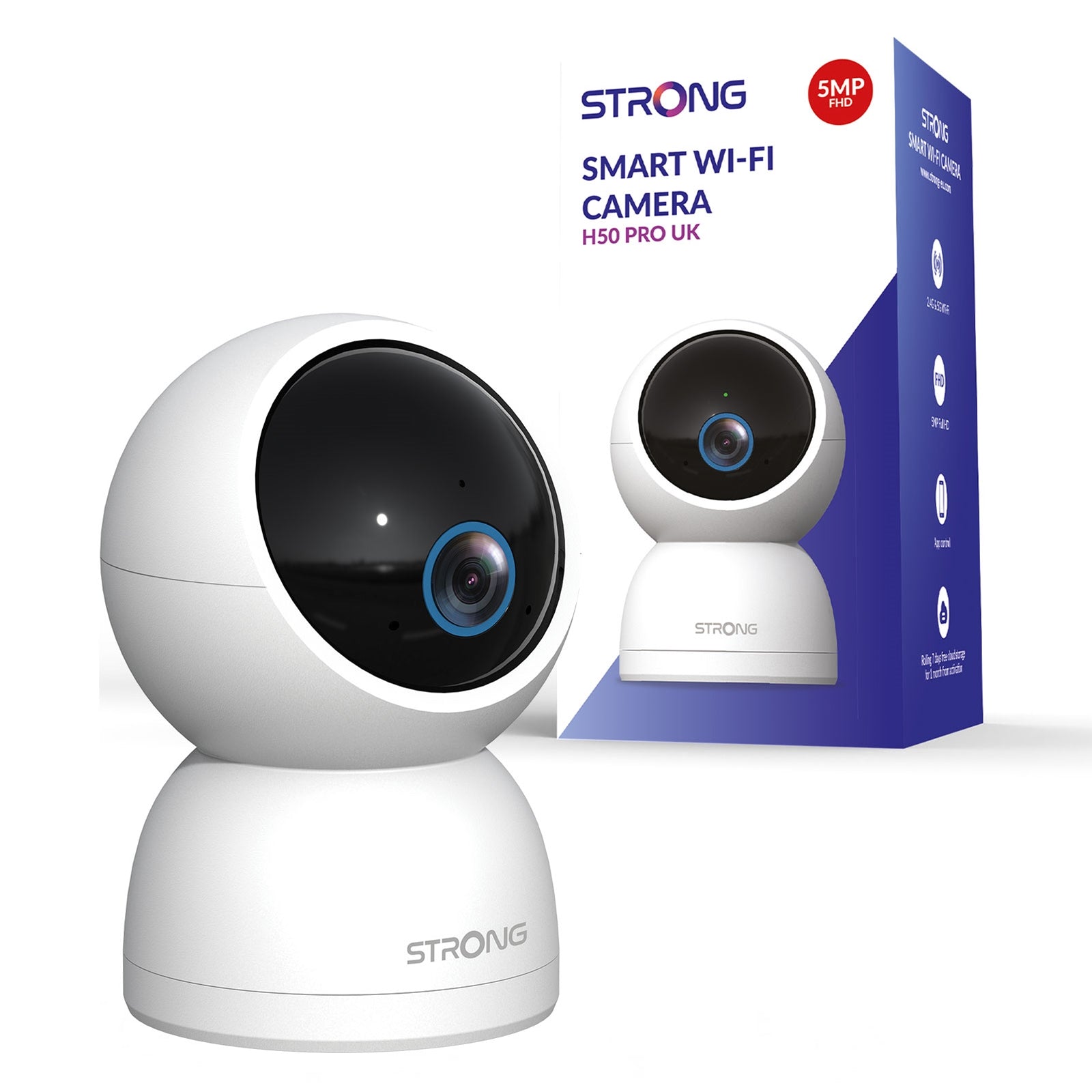STRONG H50 PRO 5MP WiFi Pan/Tilt Indoor Camera - Night Vision STRONG H50 PRO 5MP WiFi Pan/Tilt Indoor Camera - Night Vision